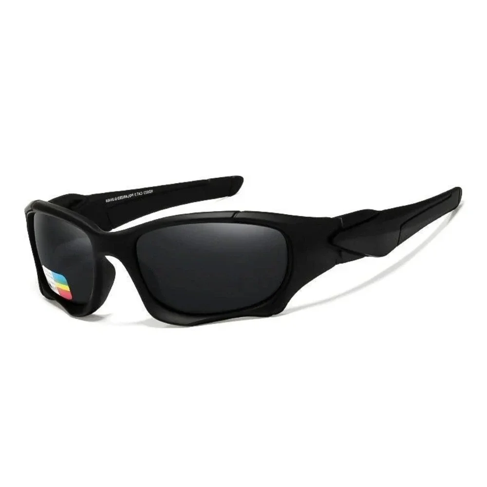 Fashion Black Polarized‎ Sport Sunglasses Safety Men UV Protection Wrap Around
